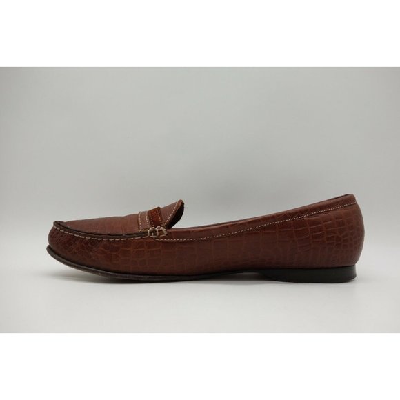 Cole Haan Brown Leather Buckle Toe Slip On Low Heel Flats Shoes Women's 10 B - Picture 5 of 11